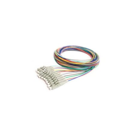 Cable Wholesale 12 Strand Fiber Pigtail, OM1 - 62.5/125, Multmode Beige Boot LC/PC connectors, 3 meter 15F1-12012